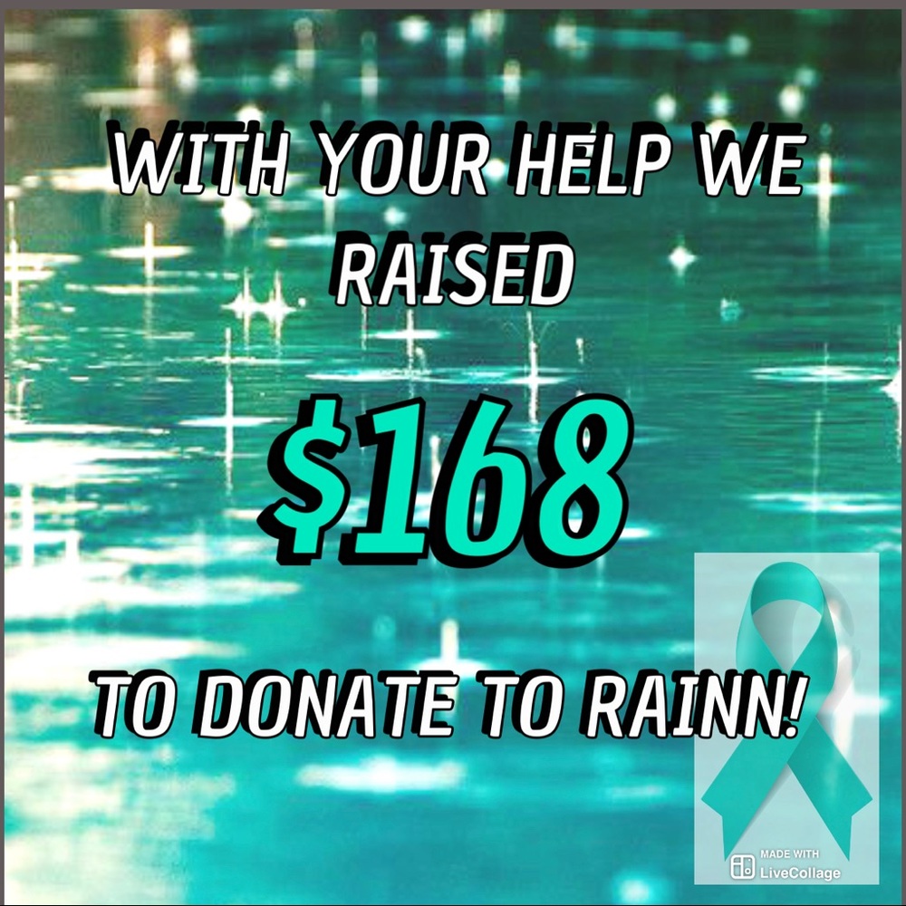 Thank you so much! We raised $168 to donate to RAINN!